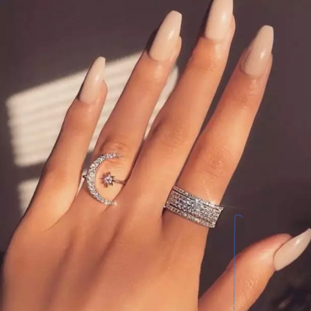 ✨SOLD OUT✨Star & Moon Adjustable Ring✨ - Picture 2 of 11